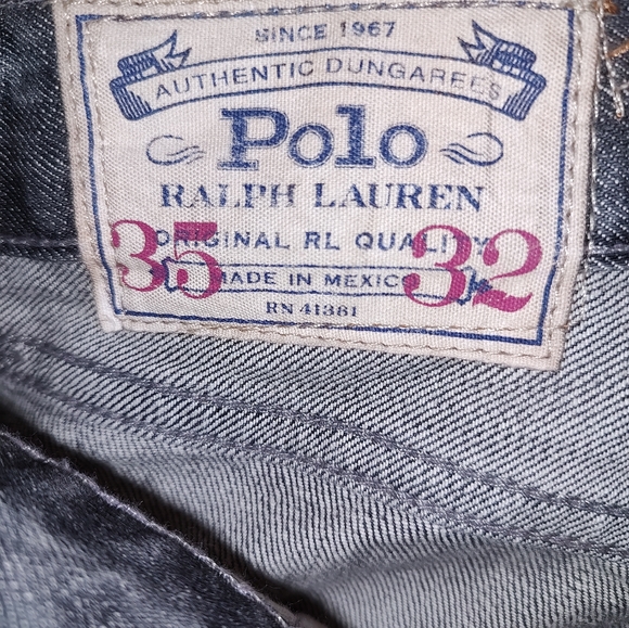 Ralph Lauren Polo Varick Slim Straight Black Denim Jeans 35 x 32 - Picture 4 of 5